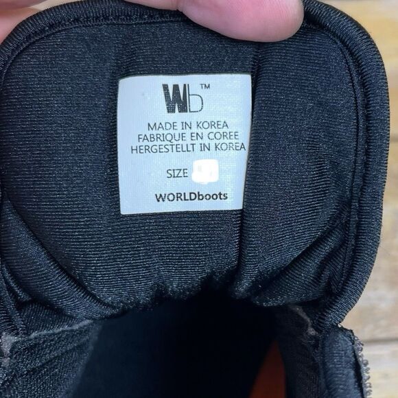 WORLD BOOTS Sz 12 Mens Chukka Moccasin Boots Black Knit Style Gray - Picture 15 of 16
